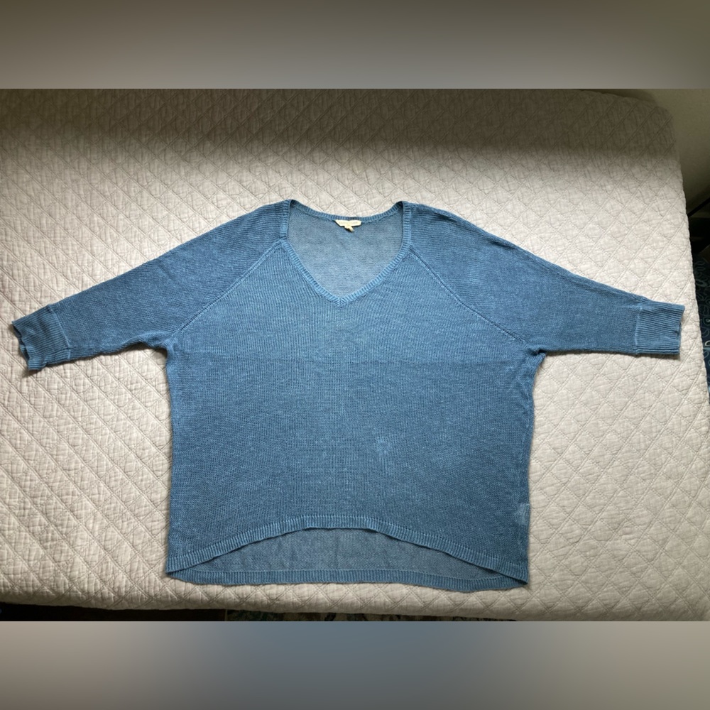 Eileen Fisher blue linen sweater xs